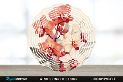 Vintage Orchid Flowers Wind Spinner Sublimation Design PNG Product Image 1