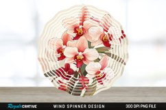 Vintage Orchid Flowers Wind Spinner Sublimation Design PNG Product Image 1