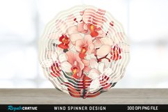 Vintage Orchid Flowers Wind Spinner Sublimation Design PNG Product Image 1