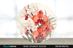 Vintage Orchid Flowers Wind Spinner Sublimation Design PNG Product Image 1