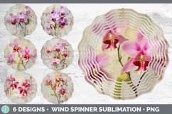 Bundle of six Decoupage Orchid Wind Spinner designs.