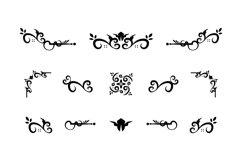 Vintage ornament border dividers ornate floral wedding set Product Image 1