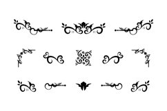 Vintage ornament border dividers ornate floral wedding set Product Image 1