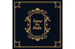 Vintage ornament wedding invitation card template concept Product Image 1