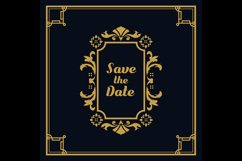Vintage ornament wedding invitation card template concept Product Image 2