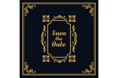 Vintage ornament wedding invitation card template frame Product Image 1