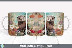 GorgeousDecoupage Otters Mug Wrap design.