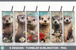 Bundle of six Decoupage Otters Tumbler designs.