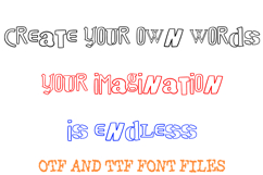 Vintage Outline Random Letters Alphabet Ransom Note ABC Font Product Image 3