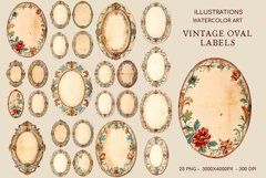 Vintage Oval Label - 25 Illustrations PNGs Product Image 1