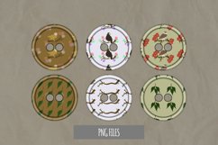 Vintage Owl and Flowers Pattern Button Product Image 1