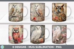 Bundle of six Decoupage Owls Mug Wrap designs.