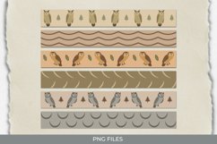 Vintage Owl Seamless Pattern Strips Product Image 1