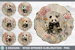 Bundle of six Decoupage Panda Bears Wind Spinner designs.