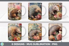 Bundle of six Decoupage Pangolins Mug Wrap designs.