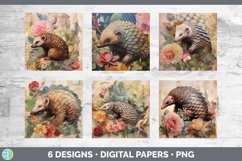 Bundle of six Decoupage Pangolins Paper Backgrounds designs.