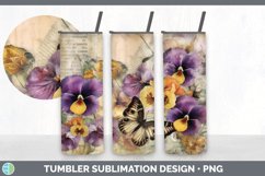 Bundle of six Decoupage Pansies Tumbler designs.