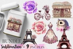 Vintage Paris Sublimation Designs Bundle for t-shirt and merchandise