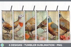 Bundle of six Decoupage Partridges Tumbler designs.