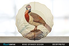 Vintage Partridge Bird Wind Spinner Sublimation PNG Design Product Image 1