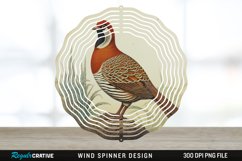 Vintage Partridge Bird Wind Spinner Sublimation PNG Design Product Image 1