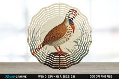 Vintage Partridge Bird Wind Spinner Sublimation PNG Design Product Image 1