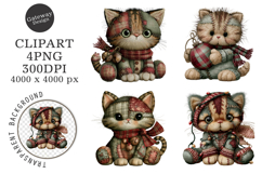Vintage Patchwork Christmas Clipart Product Image 1