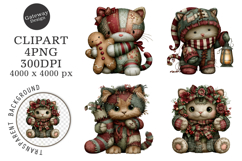 Vintage Patchwork Christmas Clipart Product Image 1