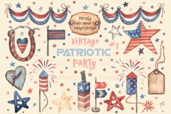 Watercolor 4th July PNG Clipart #1 Product Image 1