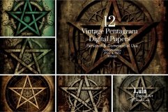 12 Vintage Pentagram Digital Papers for Mystical Designs Product Image 1