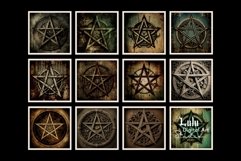 12 Vintage Pentagram Digital Papers for Mystical Designs Product Image 2
