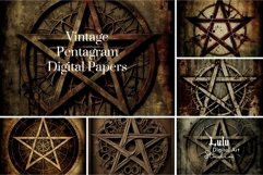 12 Vintage Pentagram Digital Papers for Mystical Designs Product Image 5