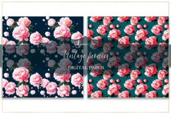 Vintage peonies digital paper, seamless pattern design Product Image 2