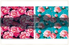 Vintage peonies digital paper, seamless pattern design Product Image 3
