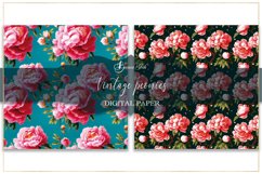 Vintage peonies digital paper, seamless pattern design Product Image 4
