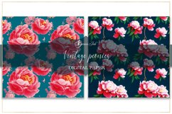 Vintage peonies digital paper, seamless pattern design Product Image 5