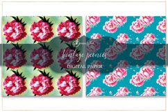 Vintage peonies digital paper, seamless pattern design Product Image 8