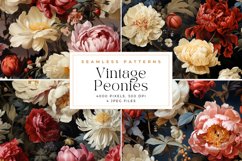 4 Vintage Peonies Pattern Background Product Image 1
