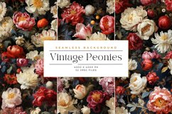 32 Vintage Peonies Pattern Background Product Image 2