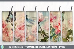 Bundle of six Decoupage Peonies Tumbler designs.
