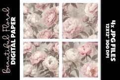 Vintage Peonies Floral Paper Backgrounds Product Image 1