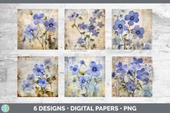Bundle of six Decoupage Periwinkles Paper Backgrounds designs.