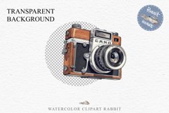 Vintage Photo Camera Watercolor Clipart PNG Collage Nursery Art Yellow  Transparent Print for invitation t-shirt designs sublimation kids printable digital watercolor Vintage camera png clipart, yellow, red, blue jpeg sublimation clip art, nursery wall ar