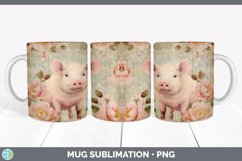 GorgeousDecoupage Pigs Mug Wrap design.