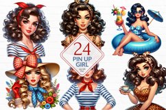 Vintage Pin Up Girl clipart, Retro woman bundle Product Image 1