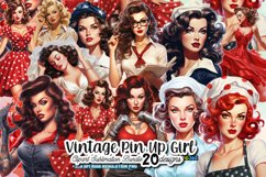 Vintage Pin Up Girl Clipart Sublimation Bundle Product Image 1