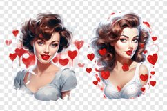 Vintage Pin-up girls, Cute Pin-up girls Clipart Bundle Product Image 4