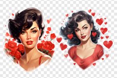 Vintage Pin-up girls, Cute Pin-up girls Clipart Bundle Product Image 5
