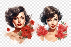Vintage Pin-up girls, Cute Pin-up girls Clipart Bundle Product Image 6