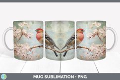 Bundle of six Decoupage Pine Grosbeaks Mug Wrap designs.
